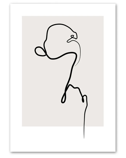 Canvas FLORENCE - Modern abstract wall art with line face