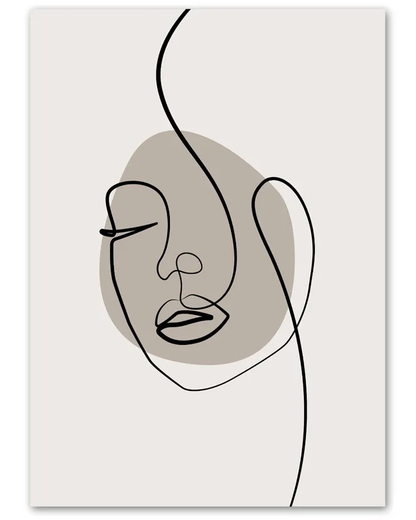 Canvas FLORENCE - Modern abstract wall art with line face