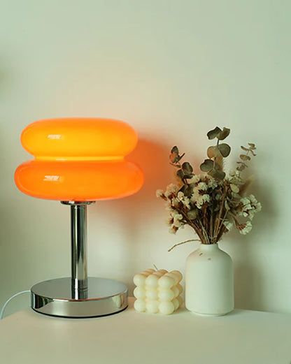 BILBAO table lamp - stylish Macaron table lamp made of glass for a side table or bedside table