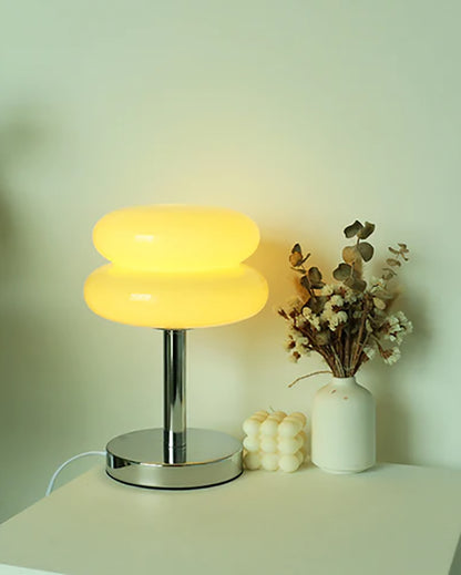 BILBAO table lamp - stylish Macaron table lamp made of glass for a side table or bedside table