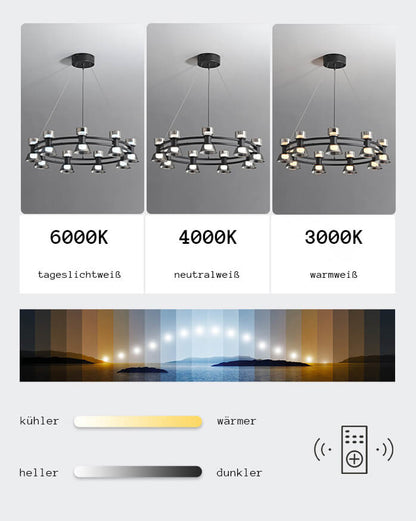 Hängeleuchte ROUEN - Luxuriöser Kronleuchter mit dimmbaren LEDs